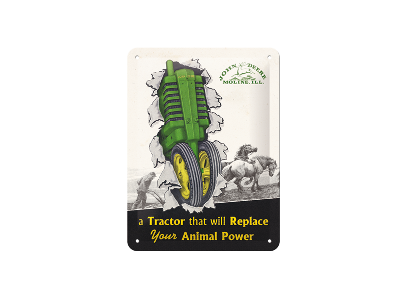 Tin plaat "tractor power" klein